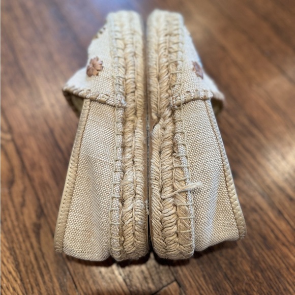 Jack Rogers Cream and Tan Espadrilles Flower Palmer Canvas Size 6.5 - Picture 5 of 9